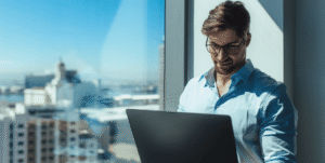 Business Broker on an Online Meeting for Selling a Company